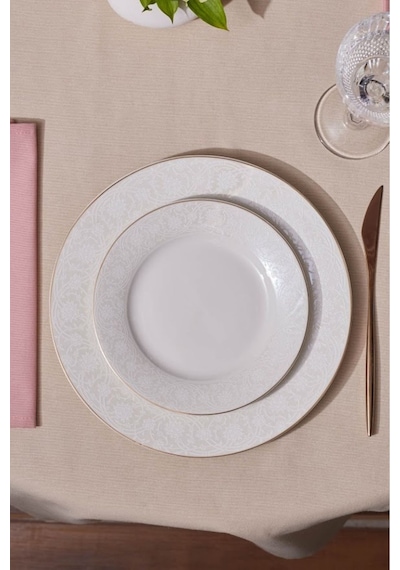 Karaca  Elegance Bone Nola 24 Parça 6 Kişilik Yemek Takımı