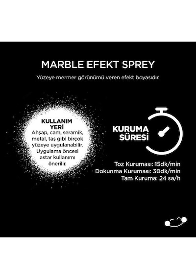 POLİSAN ÖZEL AMAÇLI SPREY MERMER EFEKT SİYAH 200ML.