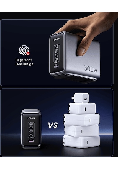 Ugreen Nexode 4XUSB-C 1XUSB-A 300W Gan 5 Portlu Hızlı Şarj Cihazı İstasyonu