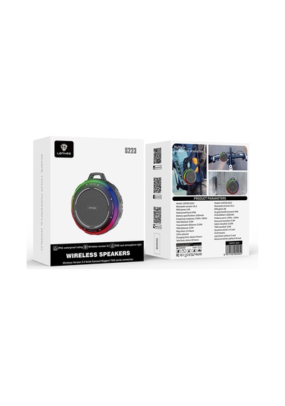 Lenyes S223 Rgb Işıklı Askı Aparatlı Mini Bluetooth Speaker Hoparlör V5.3 Siyah