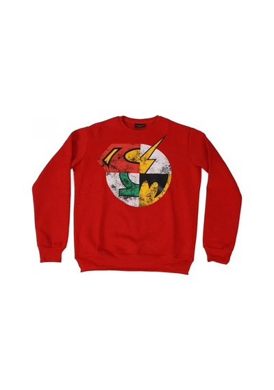 Dc Super Heroes Logo Sweatshirt Kırmızı Çok Renkli