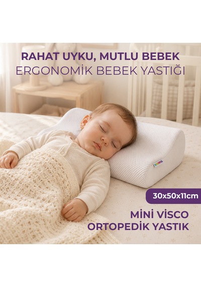 Mini Visco Bebek Yastığı Kozmos Luna Serisi Beyaz