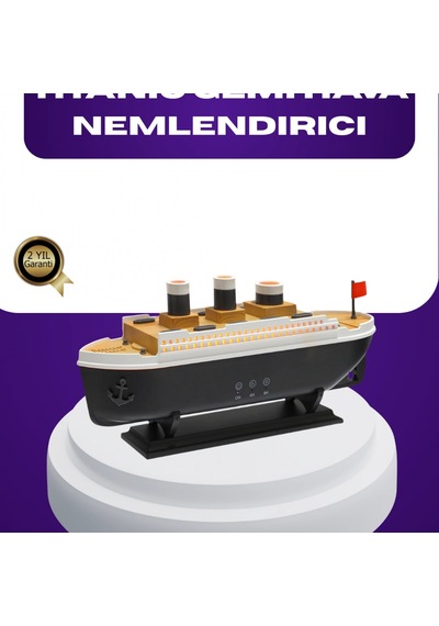 Gemi Tasarımlı 7 Renk Led Hava Nemlendirici Buhar Efektli Aroma Difüzörü
