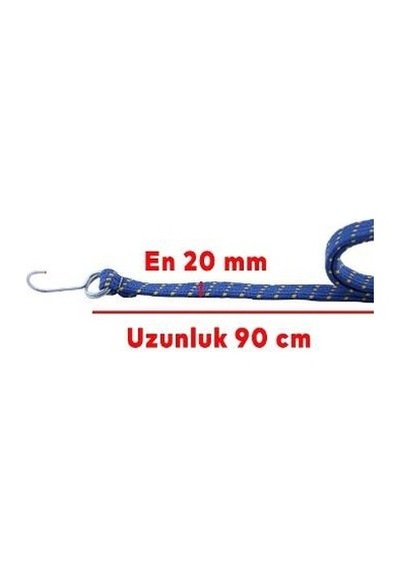 Geniş Kancalı Oto Araç Araba Bagaj Lastiği Bisiklet Sabitleme Yük Taşıma Lastik 20mmx90cm