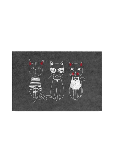 Tasarımlı Dekoratif Kapı Önü Paspas, Dış Mekan/ev İçi/banyo/mutfak/yatak Odası/giriş Paspasları 3 Kedi, 45x70 Sku: Zeusb0bk1pp1gh 11ypycoco