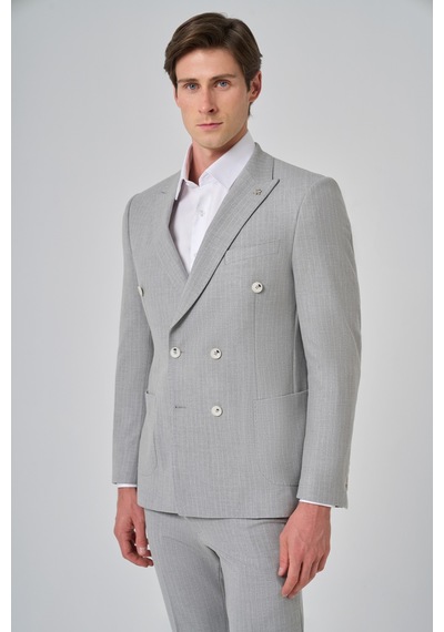 Morven Erkek Gri Poliviskon Trend Çizgili Slim Fit Sivri Yaka Kruvaze Takım Elbise 26ms001007100 Gri Morven Erkek Gri Poliviskon Trend Çizgili Slim Fit Sivri Yaka Kruvaze Takım Elbise 26ms001007100 Gri