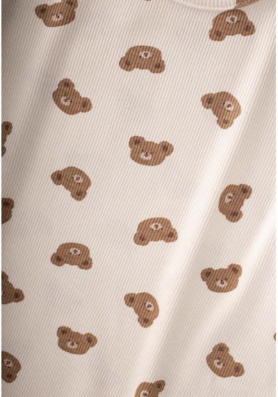 Cigit Desenli Pijama Takımı 1-7 Yaş Ekru