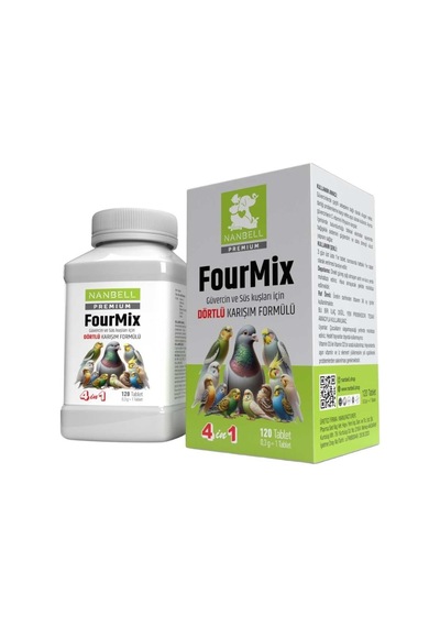 Nanbell Fourmix Premium Güvercin Ve Süs Kuşları İçin 4 Lü Karışım, 120 Tablet