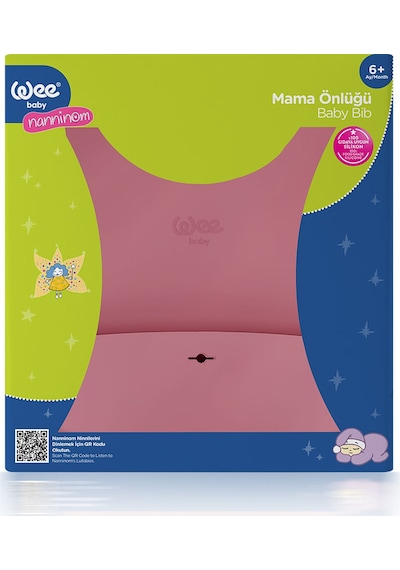 Wee Baby Nanninom Silikon Mama Önlüğü Pembe