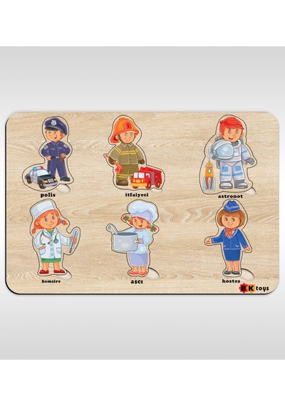 Bk Toys Çocuklar İçin Ahşap Figürlü Eğitici-öğretici Yapboz Puzzle-5