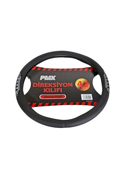 Pmx Geçmeli Direksiyon Kılıfı Fosforlu Siyah Beyaz 42 Cm Teq-007bk/sl Beyaz