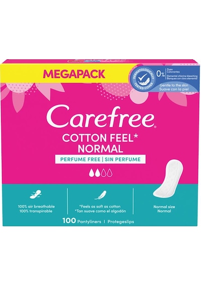 Carefree Cotton Feel Normal Parfümsüz Günlük Ped 100'lü Paket