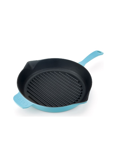 Lava Döküm Izgara Tava, Metal Saplı Çap(Ø)28cm, - Mat Turkuaz