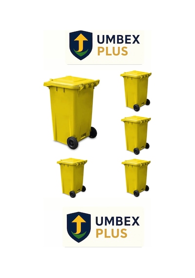 Umbex Plastik Çöp Konteyneri 240 Litre Konteyner - A+ Isıya Dayanıklı Malzeme - Sarı