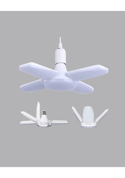 4 Kollu Katlanır Pervane Led Ampül 60 Watt Yüksek Aydınlatma Ve Enerji Tasarrufu Renkli