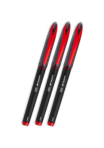 Kırmızı 3 Adet Uniball Air Mikro 0.5 Mm Roller Pilot Kalem Uba-188-m Roller Uçlu Likit Mürekkep