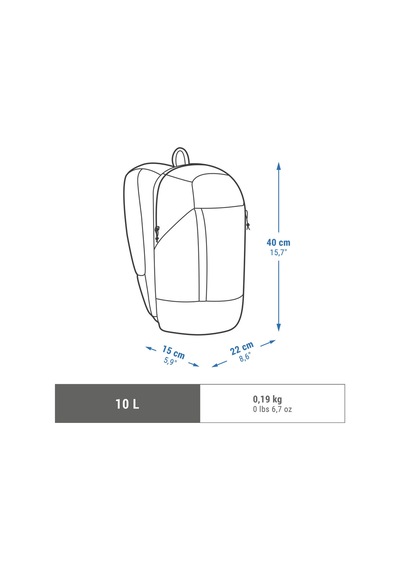 Decathlon Quechua Outdoor Sırt Çantası - Yeşil - 10 L - Arpenaz 100 Koyu Yeşil