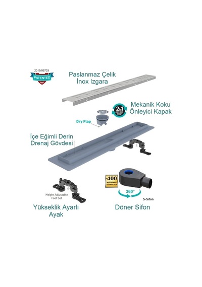 Valtemo Ritmoline Base Square 50 Cm Duş Kanalı