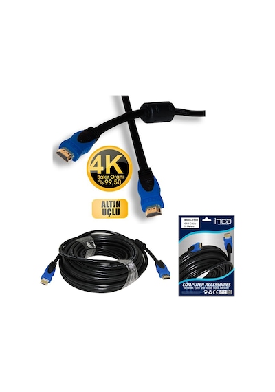 Inca Imhd 150T 15 Metre 4K 1.4 V 3 D Altın Uçlu Hdmi Kablo