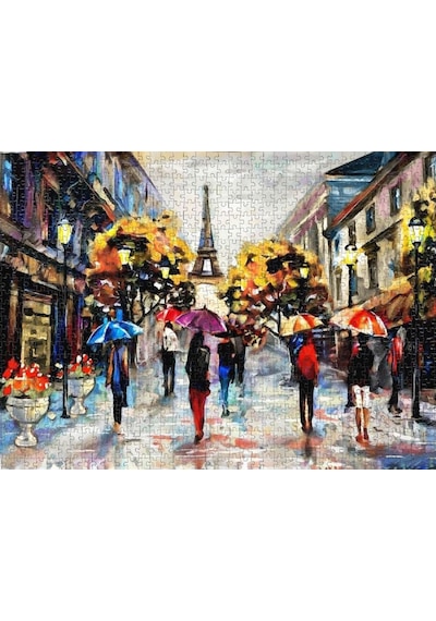 Nova Puzzle 1000 Parça Yağmurlu Havada Eyfel Sokakları Puzzle - Y