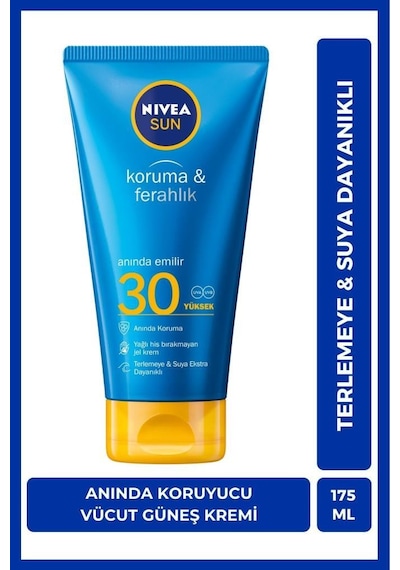 Sun Spf30 Yüksek Güneş Koruyucu Ve Ferahlatıcı Krem 175ml, Uva Uvb Koruması, Suya Karşı Dayanıklı