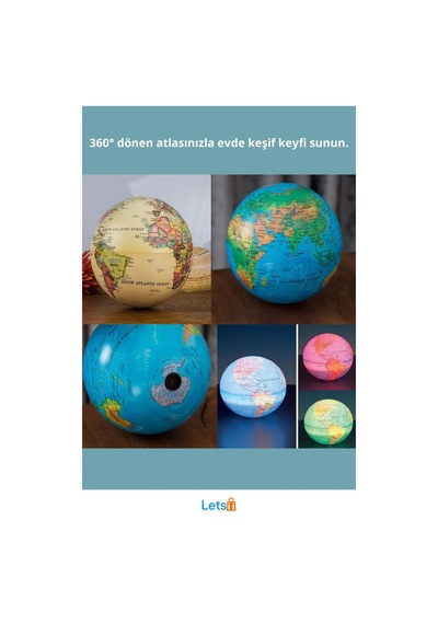 Işıklı Dünya Atlas 14 Cm Dönme Özellikli Sert Plastik Dekoratif Diğer