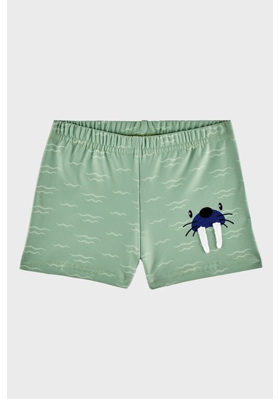 Slipstop Mors Desenli Lastikli Bel Boxer Mayo Short Erkek Çocuk Mayo Short Sr2636000001 Haki