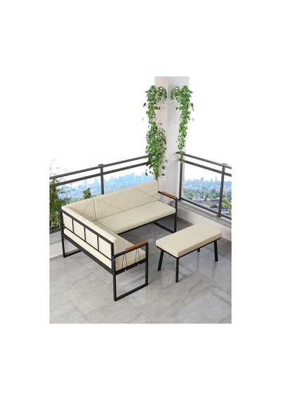 Mygusi Src Balkon, Bahçe, Cafe, Köşe Takimi Krem