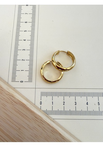 316 L Cerrahi Çelik 5mm 18mm Bombeli Çelik Halka Küpe Gold Altın