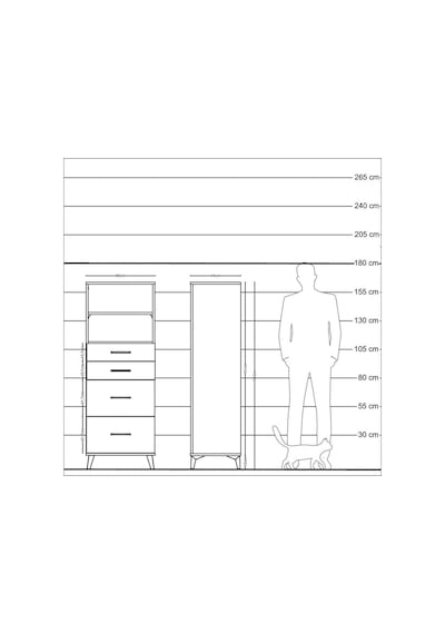 Hyperion Dolap 2 Raflı 4 Çekmeceli 60x44x163 Çam-aytaşı Atlas Çam
