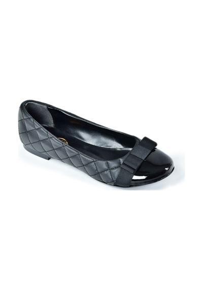 Fox Shoes Siyah Kapitone Kadın Babet D726019509 Siyah Kapitone Siyah