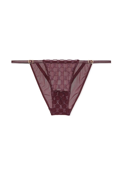 Victoria's Secret Vs Logo İşlemeli Askılı Bikini Külot Bordo