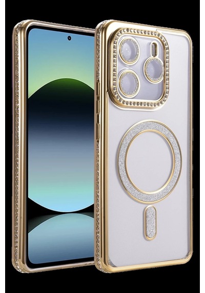Redmi Note 14 4g Joke Simli Magneticsafe Kılıf - Gold Bz8683140895631