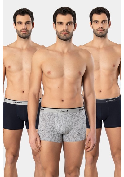 Cacharel Erkek Desenli Likralı Boxer 3'lü Paket 1339/lacivert 3 Lacivert