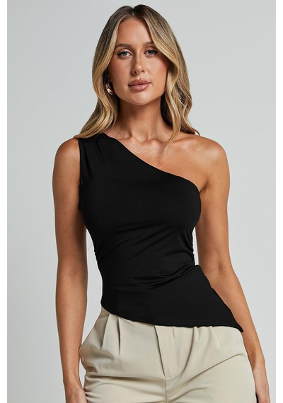 Seeh Siyah Tek Omuzlu Basic Kadın Body Sh144