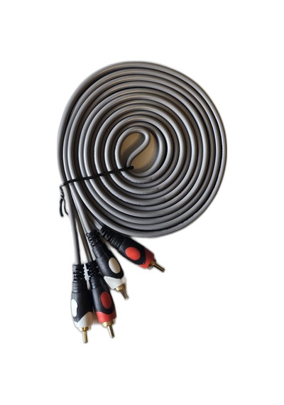 2 Rca 2 Rca Stereo Ses Kablosu 3m Amfi Tv Hoparlör Ses Sistemi Bağlantı Kablosu Gri
