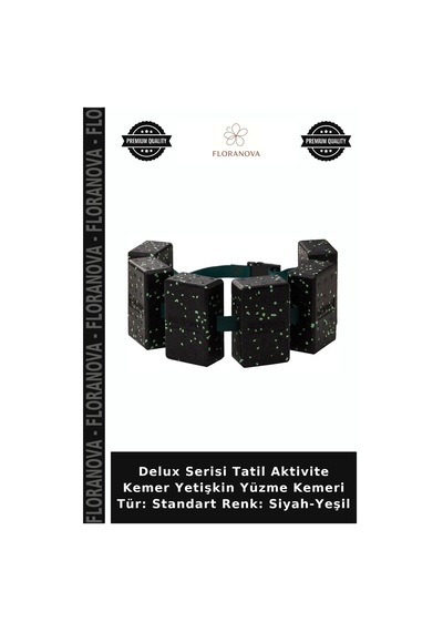 Delux Serisi Tatil Aktivite Kemer Yetişkin Yüzme Kemeri Tür: Standart Renk: Siyah-yeşil Siyah - Yeşil