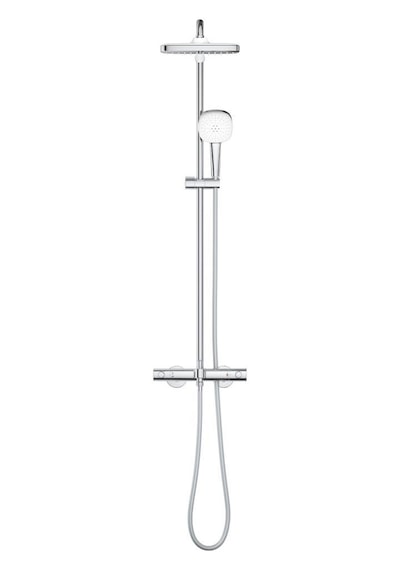 Grohe Tempesta System 250 Cube Duvara Monte Termostatik Bataryalı Duş Sistemi - 26975001 Gümüş