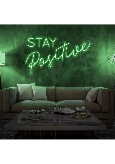 Stay Positive Yazılı Neon Tabela Yeşil