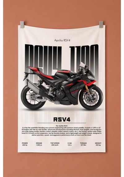 Aprilia Rsv4 Dekoratif Duvar Örtüsü Duvar Halısı Reaste