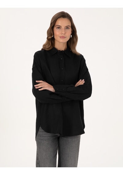 Pierre Cardin Kadın Siyah Gömlek Desenli 50301078-vr046 Siyah