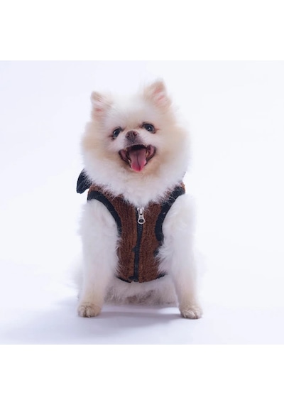 Pawstar 26103 Kahverengi Tahoe Plush Küçük Irk Köpek Peluş Yelek-21663