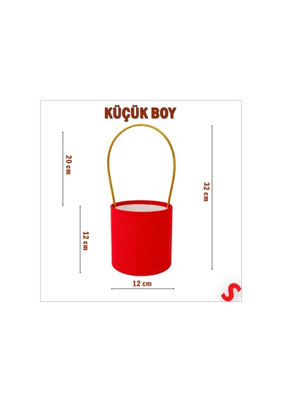 Susle Baby Hortum Saplı Kırmızı Kadife Kutu Küçük Boy - 12 Cm