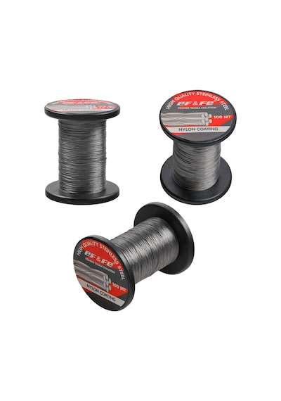Effe Hg2501 Çelik Tel Makara 100m 15lbs 6.8kg Nylon Coating Stainless Steel