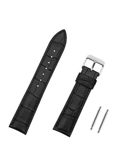 20mm Siyah Kroko Hakiki Deri Saat Kordonu Kayış