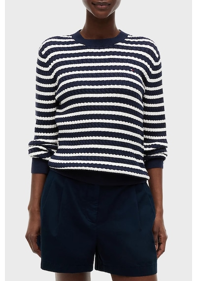 Tommy Hilfiger % 100 Pamuk Regular Fit Bisiklet Yaka Örgü Kazak Kadın Kazak Ww0ww44993 0x7 Mavi-bej Tommy Hilfiger % 100 Pamuk Regular Fit Bisiklet Yaka Örgü Kazak Kadın Kazak Ww0ww44993 0x7 Mavi-bej