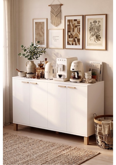 Oslo Ahşap Ayaklı 4 Kapaklı Çok Amaçlı Dolap Mutfak Konsolu Airfryer Ve Kahve Köşesi Dolabı Beyaz Ol17-w Oslo Ahşap Ayaklı 4 Kapaklı Çok Amaçlı Dolap Mutfak Konsolu Airfryer Ve Kahve Köşesi Dolabı Beyaz Ol17-w