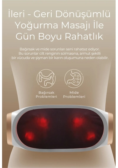 Masaj Kemeri Şarjlı Isıtmalı Çok Fonksiyonlu, Karın, Bel, Bacaklar Beyaz