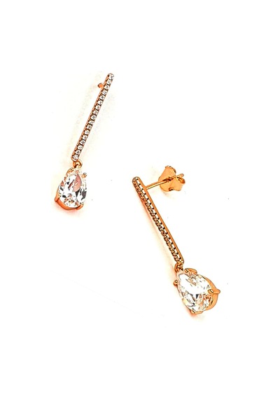 Sky Diamond Gümüş Damla Rose Küpe