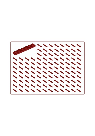 Yedek Parçalar: Plate 1x6: 50 Adet 1x6 Plate Parts Plaka Parçası Bordo - Dark Red Plate 3666